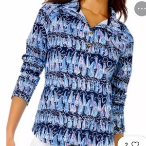Lilly Pulitzer sailboat motif popover top